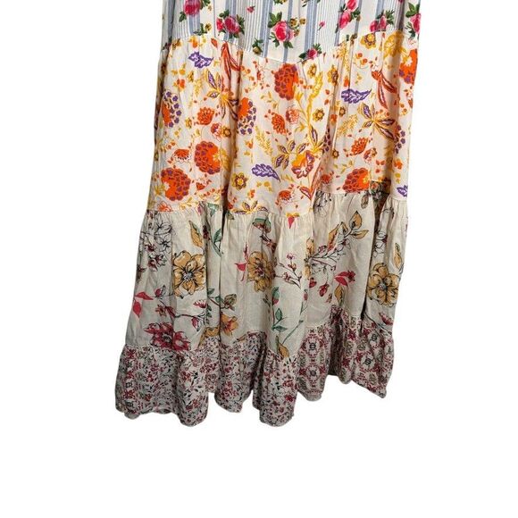 Panni Dress Women's Medium Floral Patchwork Tiered Sleeveless Mini Cottage - Picture 3 of 11